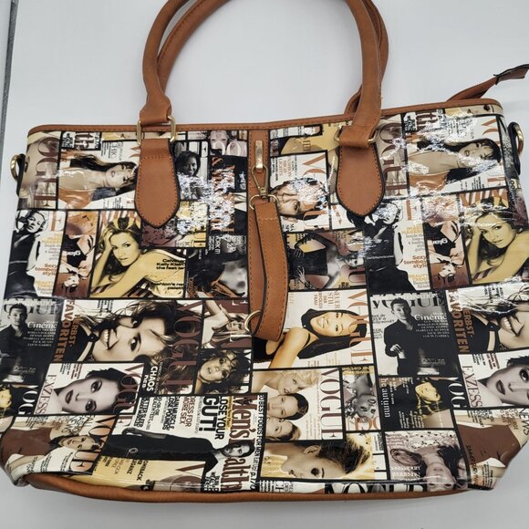 VOGUE Magazine Print Tote Purse IT Bag Actors Models Kate Moss Daniel Craig - Picture 2 of 14